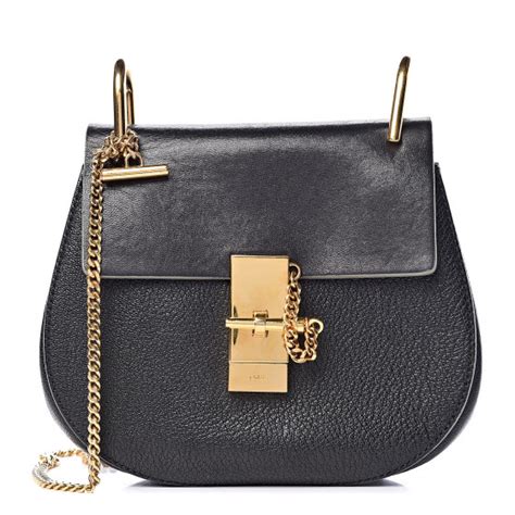 CHLOE Grained Calfskin Lambskin Mini Drew Shoulder Bag 